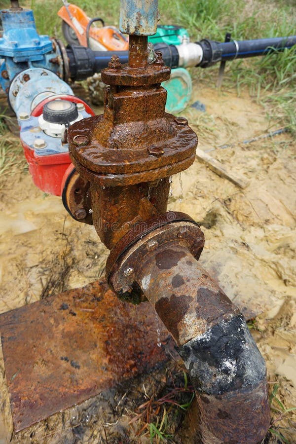 The Valve on the Meter Stand of Water is Rust and Leaks Causing Water