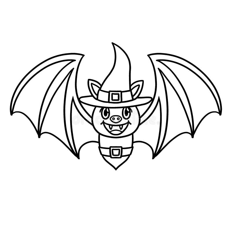 Vampire Bat Halloween Isolated Coloring Page Stock Vector ...