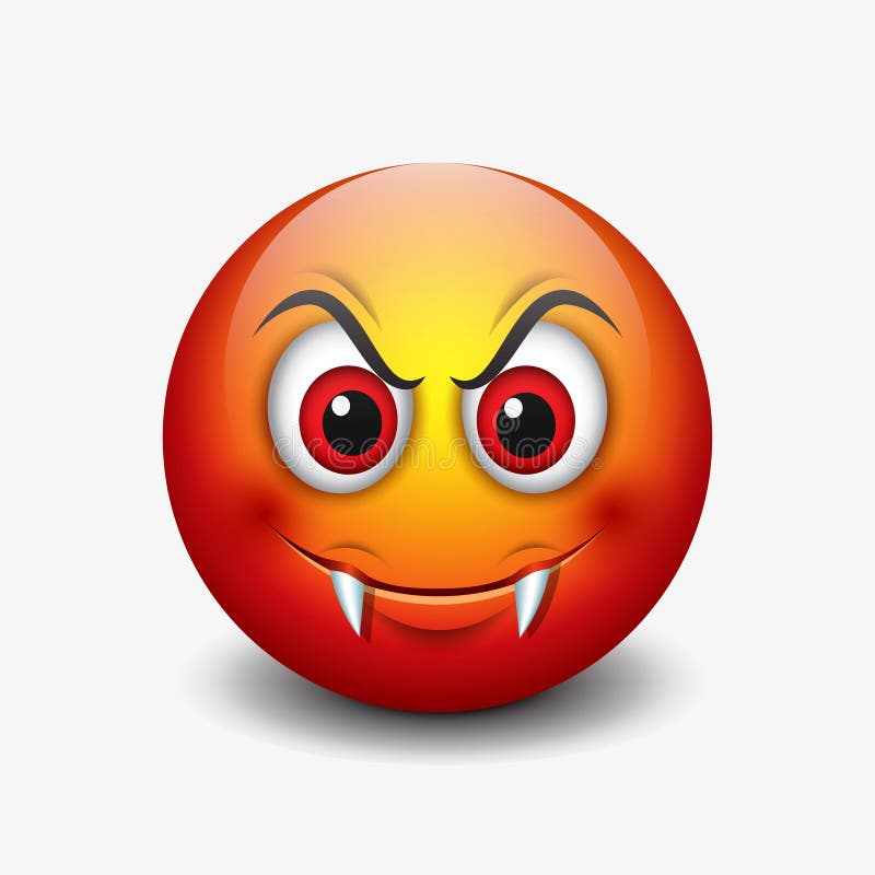 Vampire Emoticon, Emoji, Smiley Vector Illustration Stock Vector