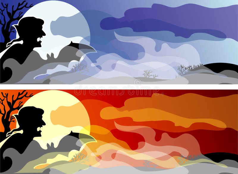 Banner for a holiday halloween (two color variants). Banner for a holiday halloween (two color variants)