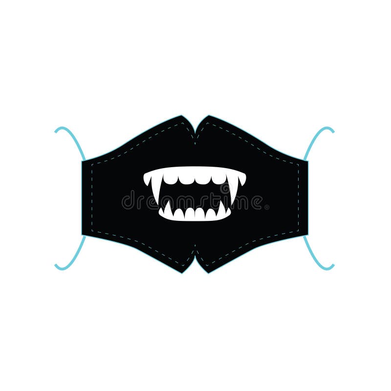 Scary Vampire Teeth Mask Doctor Nurse Face Cover Virus Medical Health Care Artist Art Graphic Design Logo SVG PNG Clipart Vector Cut File