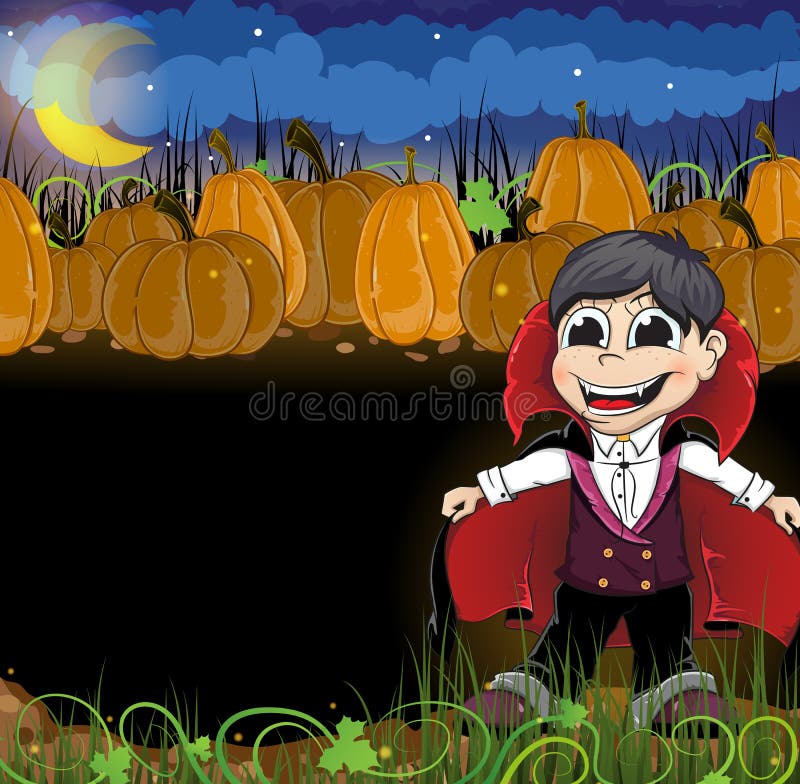 Vampyr och pumpor stock illustrationer Vampyr och pumpor stock illustrationer