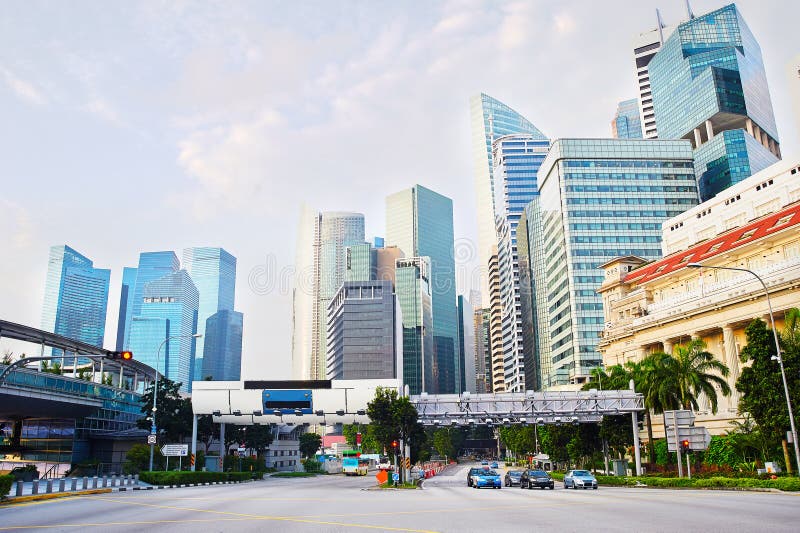 Van bedrijfs Singapore district royalty-vrije stock fotografie Van bedrijfs Singapore district royalty-vrije stock fotografie