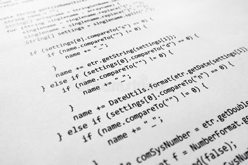 Java broncode stock afbeeldingen