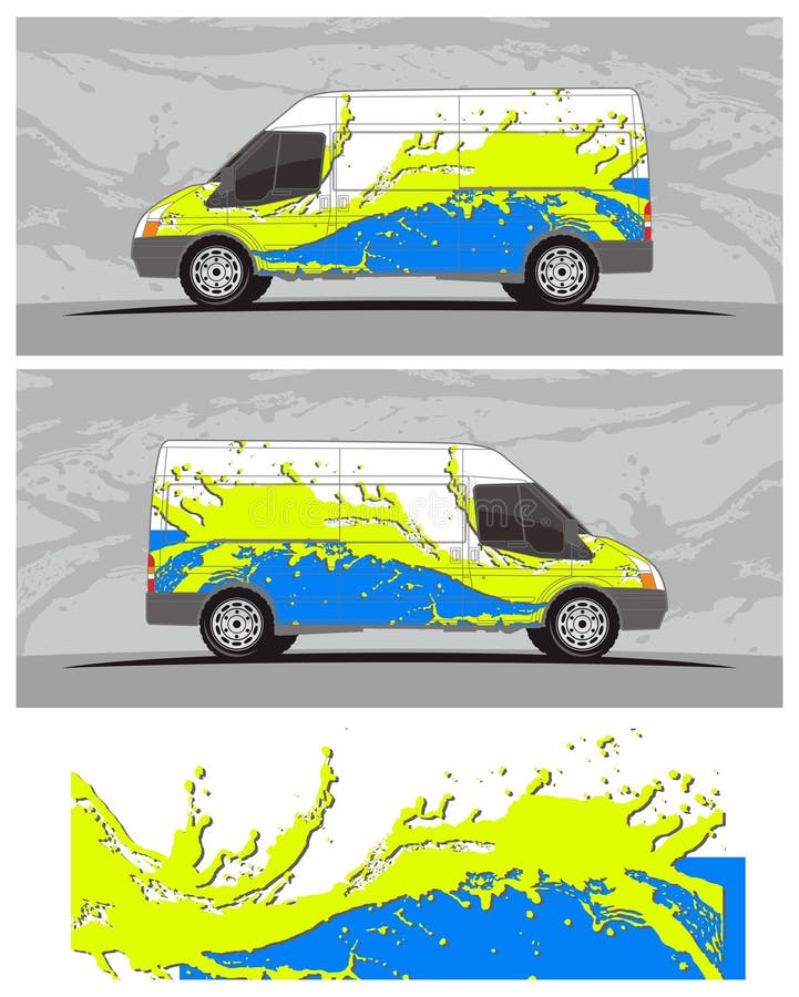 Van car und Fahrzeugabziehbild Grafik-Ausrüstung entwirft