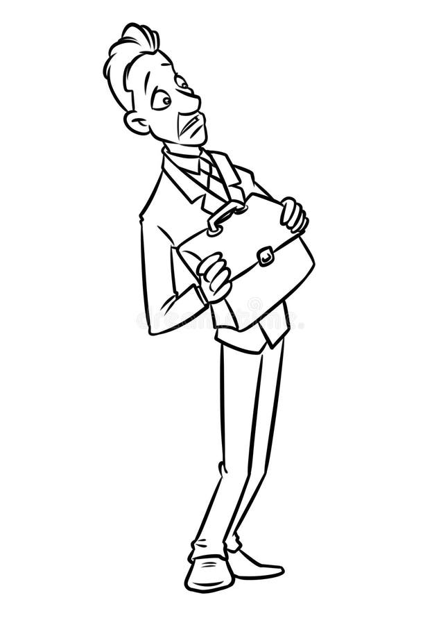 Van de de baanvrees van de mensenzakenman de illustratie van het het karakterbeeldverhaal royalty-vrije illustratie Van de de baanvrees van de mensenzakenman de illustratie van het het karakterbeeldverhaal royalty-vrije illustratie