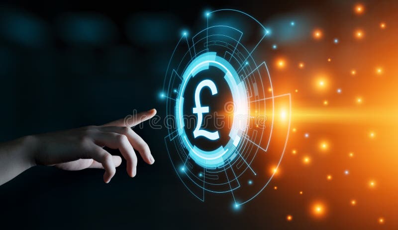 Van van de bedrijfs pondmunt de Technologieconcept Bankwezenfinanciën stock afbeelding Van van de bedrijfs pondmunt de Technologieconcept Bankwezenfinanciën stock afbeelding