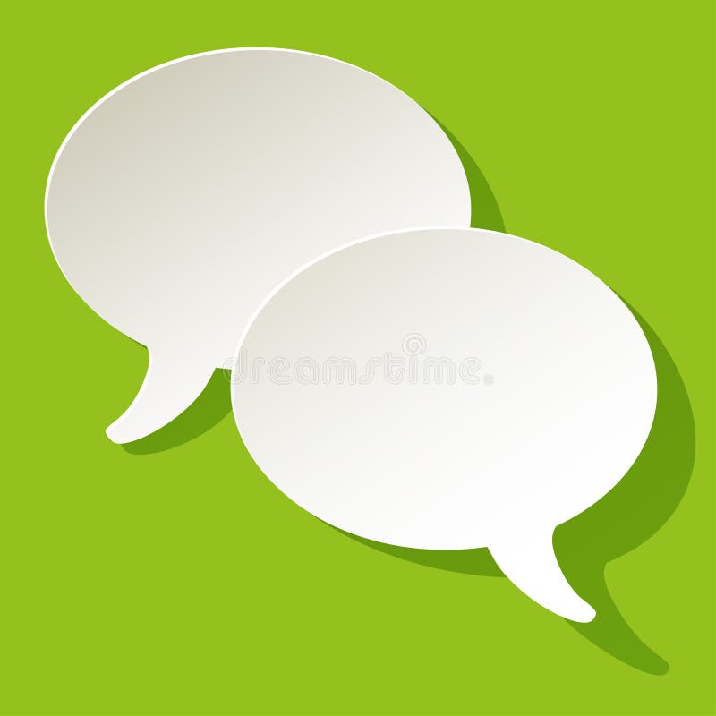 Van de de bellenellips van de praatjetoespraak het vectorwit op een Groenboekachtergrond vector illustratie Van de de bellenellips van de praatjetoespraak het vectorwit op een Groenboekachtergrond vector illustratie