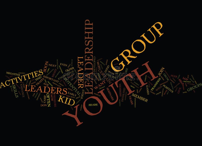 YOUTH LEADERSHIP ACTIVITIES Text Background Word Cloud Concept. YOUTH LEADERSHIP ACTIVITIES Text Background Word Cloud Concept