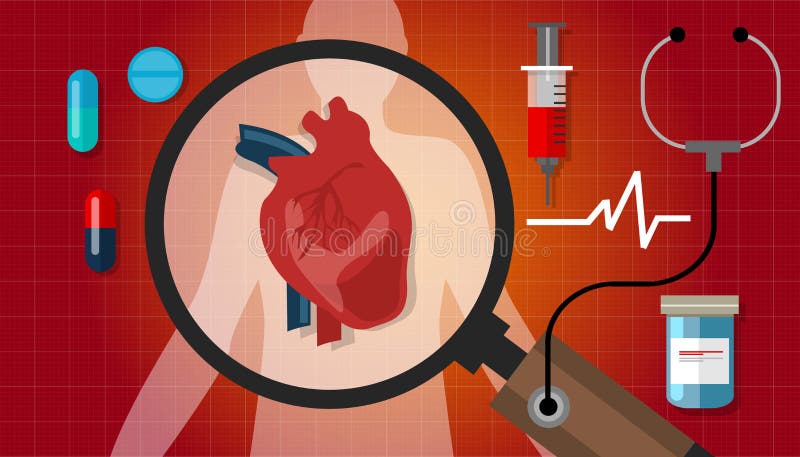 Van de de menselijke gezondhedencardiologie van de hartkwaalaanval het cardiovasculaire pictogram