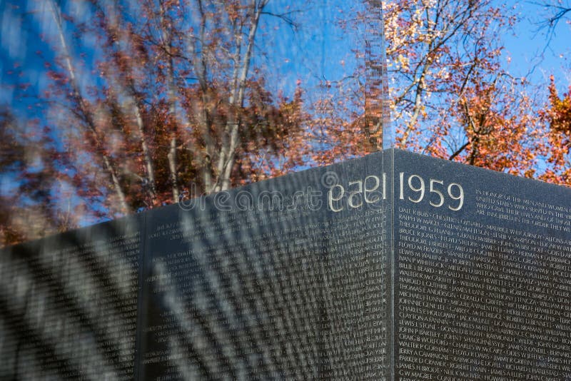 Vietnam Memorial Wall Sky Reflection Names Trees. Vietnam Memorial Wall Sky Reflection Names Trees