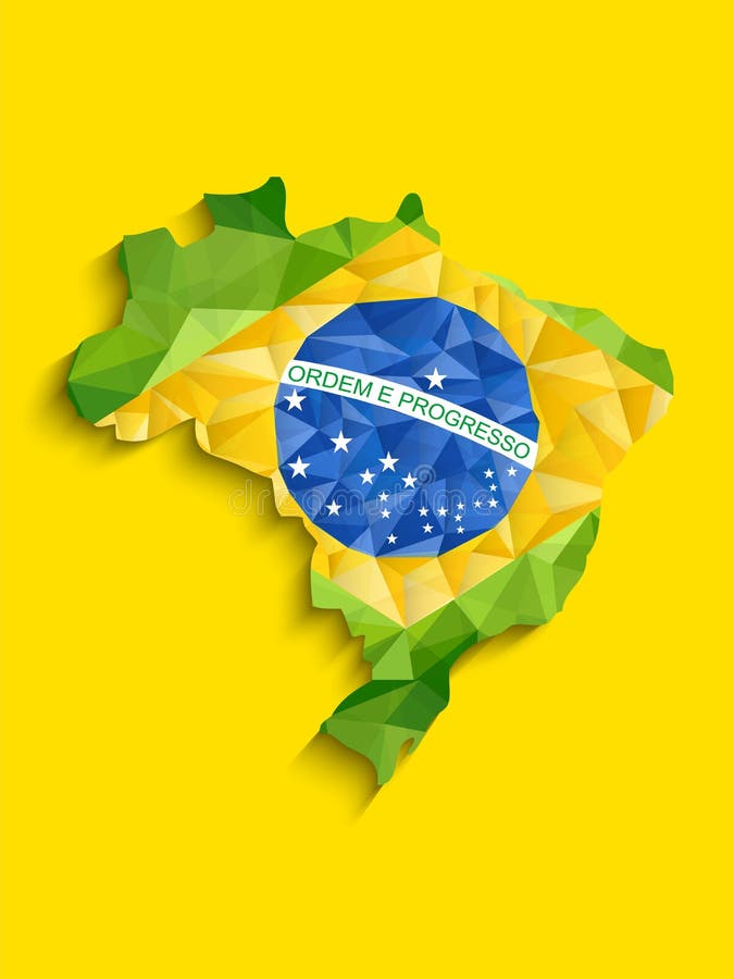 Van de de Vlagkaart van Brazilië de Geelgroene Blauwe Achtergrond royalty-vrije illustratie Van de de Vlagkaart van Brazilië de Geelgroene Blauwe Achtergrond royalty-vrije illustratie