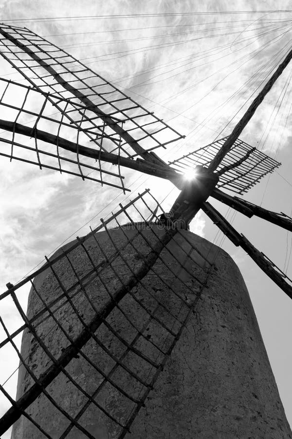 Van de de windmolenwind van de Balearen de molens Spanje