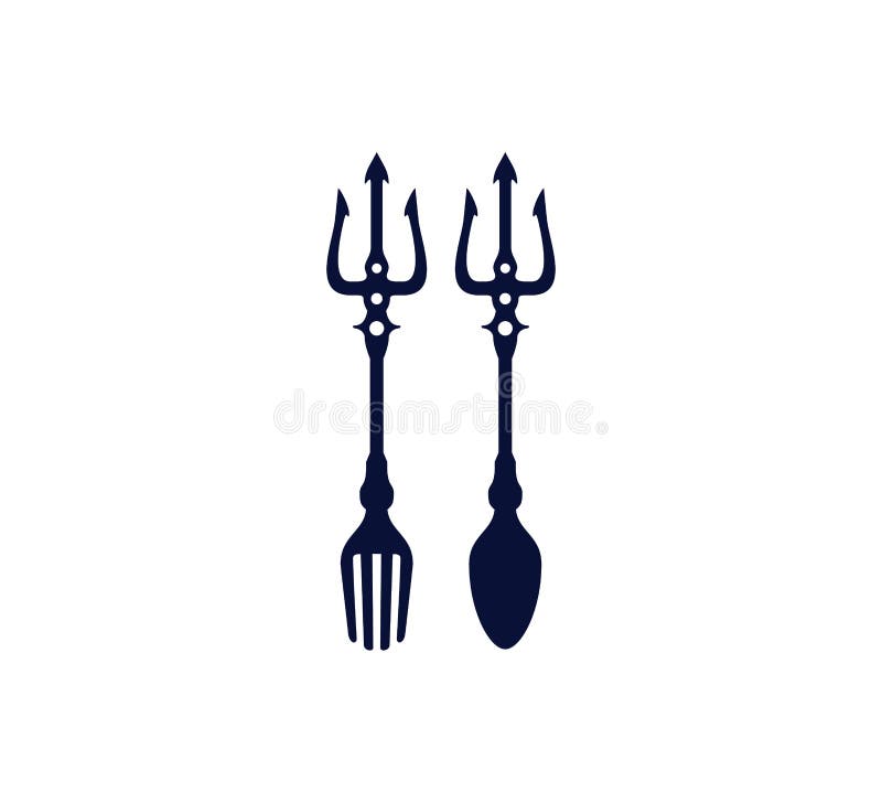 van de drietandvork en lepel voedsel en het ontwerp van het het pictogramembleem van het drankrestaurant royalty-vrije illustratie van de drietandvork en lepel voedsel en het ontwerp van het het pictogramembleem van het drankrestaurant royalty-vrije illustratie