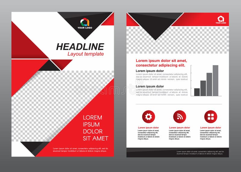 Layout flyer template size A4 cover page red and black tone Vector design. Layout flyer template size A4 cover page red and black tone Vector design