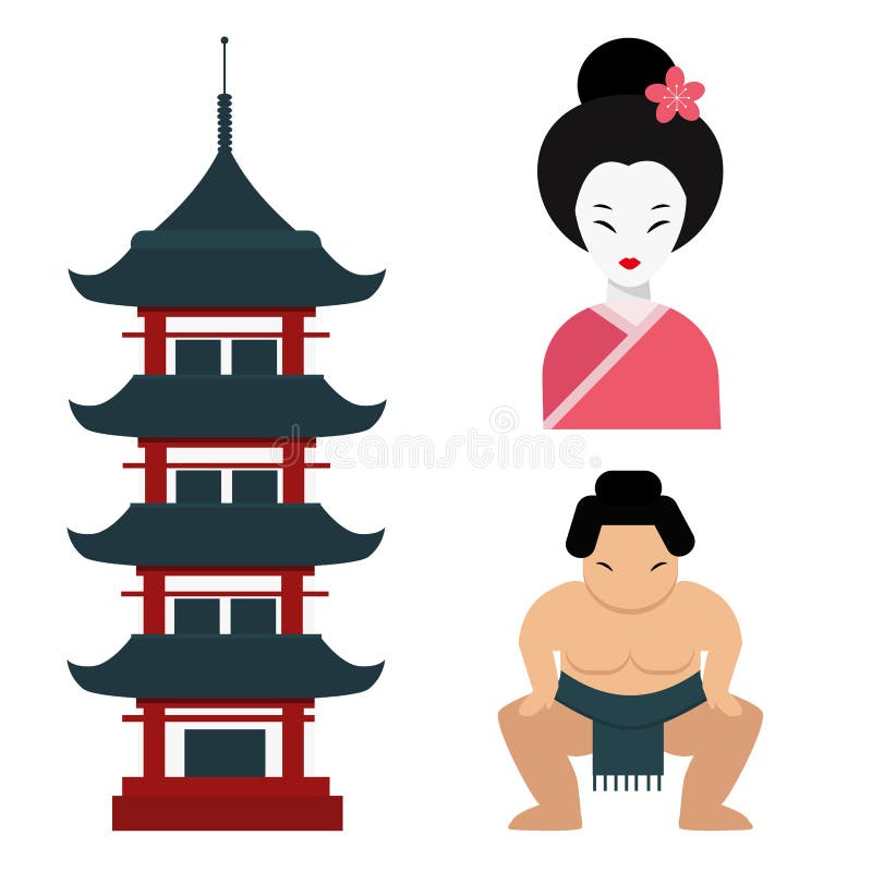 Van de het oriëntatiepuntreis van Japan van de de pictogrammeninzameling reizen de vector van het de cultuurteken het ontwerpelem stock illustratie Van de het oriëntatiepuntreis van Japan van de de pictogrammeninzameling reizen de vector van het de cultuurteken het ontwerpelem stock illustratie