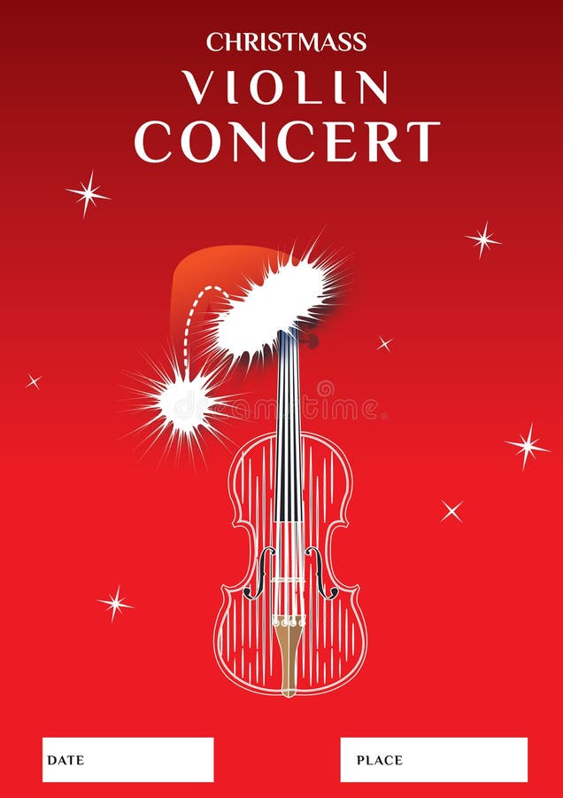 Van de het overlegaffiche van de Christmassviool het ontwerpmalplaatje royalty-vrije illustratie Van de het overlegaffiche van de Christmassviool het ontwerpmalplaatje royalty-vrije illustratie