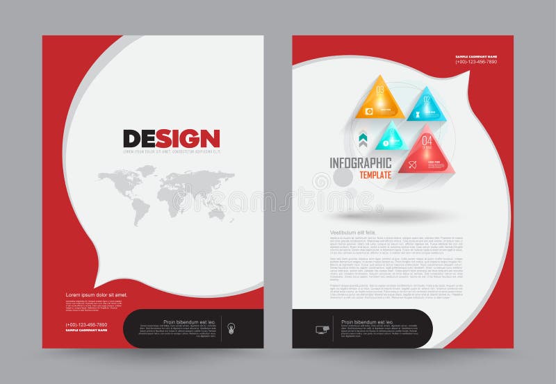 Van de het Pamfletbrochure van het dekkings jaarverslag van het de Vliegermalplaatje de grootteontwerp A4 vector illustratie Van de het Pamfletbrochure van het dekkings jaarverslag van het de Vliegermalplaatje de grootteontwerp A4 vector illustratie