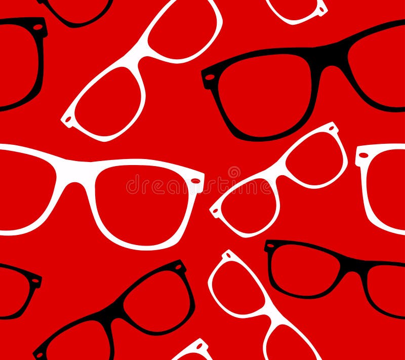 Van de hipsterzonnebril van het glazen de naadloze patroon retro vector abstracte achtergrond stock illustratie Van de hipsterzonnebril van het glazen de naadloze patroon retro vector abstracte achtergrond stock illustratie
