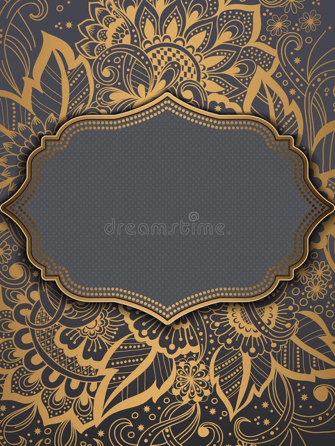 Van de huwelijksuitnodiging en aankondiging kaart met ornament in Arabische stijl Arabesquepatroon Oostelijk etnisch ornament royalty-vrije illustratie Van de huwelijksuitnodiging en aankondiging kaart met ornament in Arabische stijl Arabesquepatroon Oostelijk etnisch ornament royalty-vrije illustratie