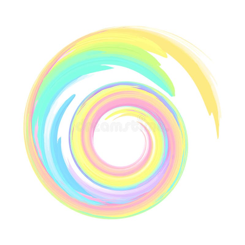 Van de de kleuren vector ronde werveling van de pastelkleurregenboog de verfgolf