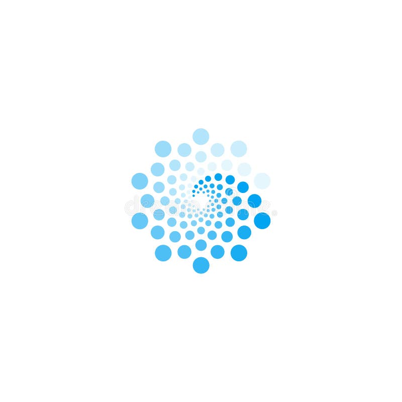 Van de overzeese embleem golf het blauwe kleur Digitale revolutietechnologie, cirkelsteken Ronde logotype Het pictogram van het d