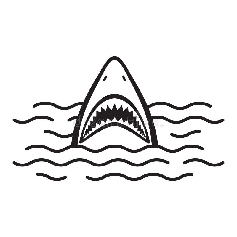 Van de Overzeese van de het embleemmond van het haaipictogram Oceaan de illustratiebeeldverhaal dolfijnwalvis royalty-vrije illustratie Van de Overzeese van de het embleemmond van het haaipictogram Oceaan de illustratiebeeldverhaal dolfijnwalvis royalty-vrije illustratie