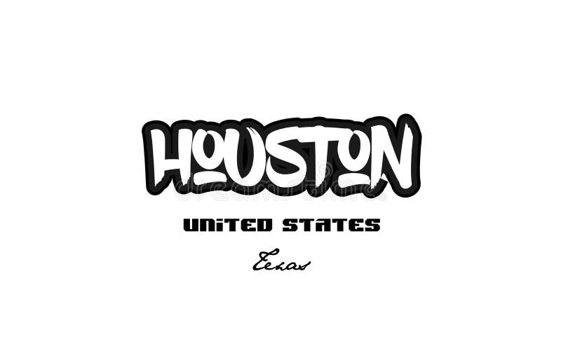 Van de stadsgraffitti van Verenigde Staten Houston Texas de doopvonttypografie desig royalty-vrije illustratie Van de stadsgraffitti van Verenigde Staten Houston Texas de doopvonttypografie desig royalty-vrije illustratie