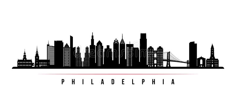 Van de de stadshorizon van Philadelphia de horizontale banner