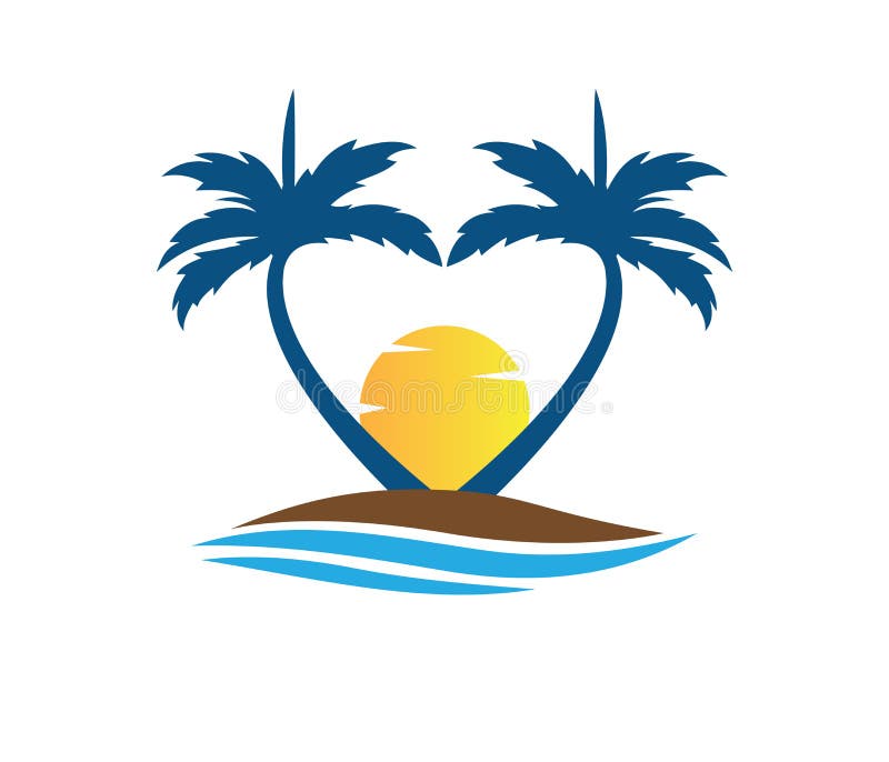 Van de de vakantiezomer van het hoteltoerisme van de het strandkokosnoot ontwerp van het de palm het vectorembleem stock illustratie Van de de vakantiezomer van het hoteltoerisme van de het strandkokosnoot ontwerp van het de palm het vectorembleem stock illustratie