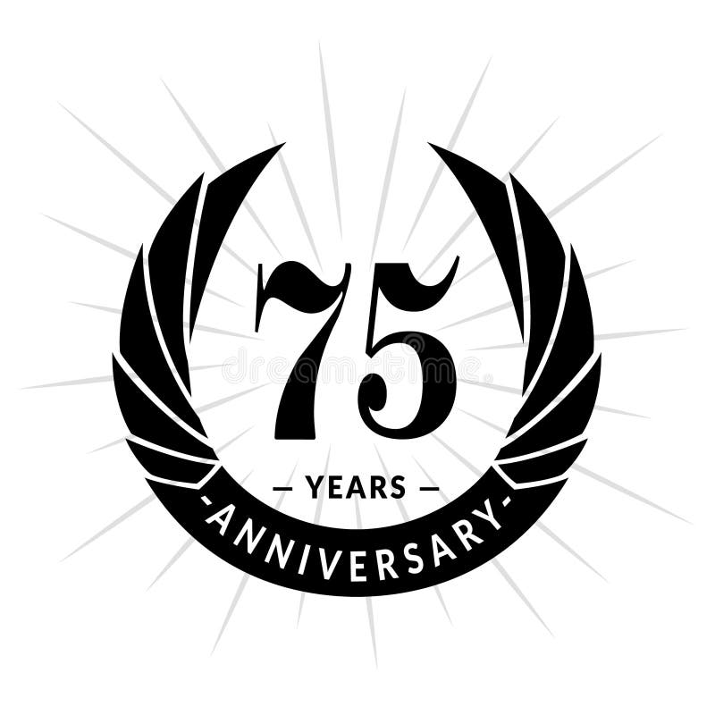75 van de verjaardagsjaar ontwerpsjabloon Het elegante ontwerp van het verjaardagsembleem Vijfenzeventig jaar embleem vector illustratie 75 van de verjaardagsjaar ontwerpsjabloon Het elegante ontwerp van het verjaardagsembleem Vijfenzeventig jaar embleem vector illustratie