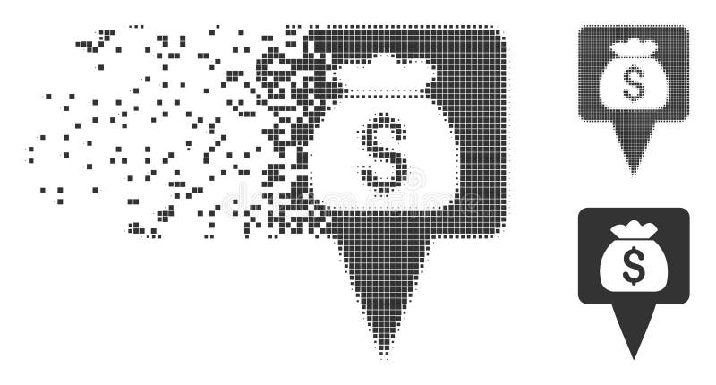Van de Wijzerdestructed van de schatkaart het Pixel Halftone Pictogram royalty-vrije illustratie