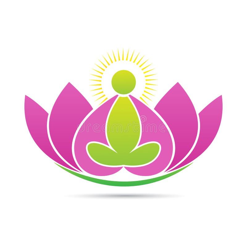 Van de yogawellness van Lotus zen de vredesembleem vector illustratie Van de yogawellness van Lotus zen de vredesembleem vector illustratie