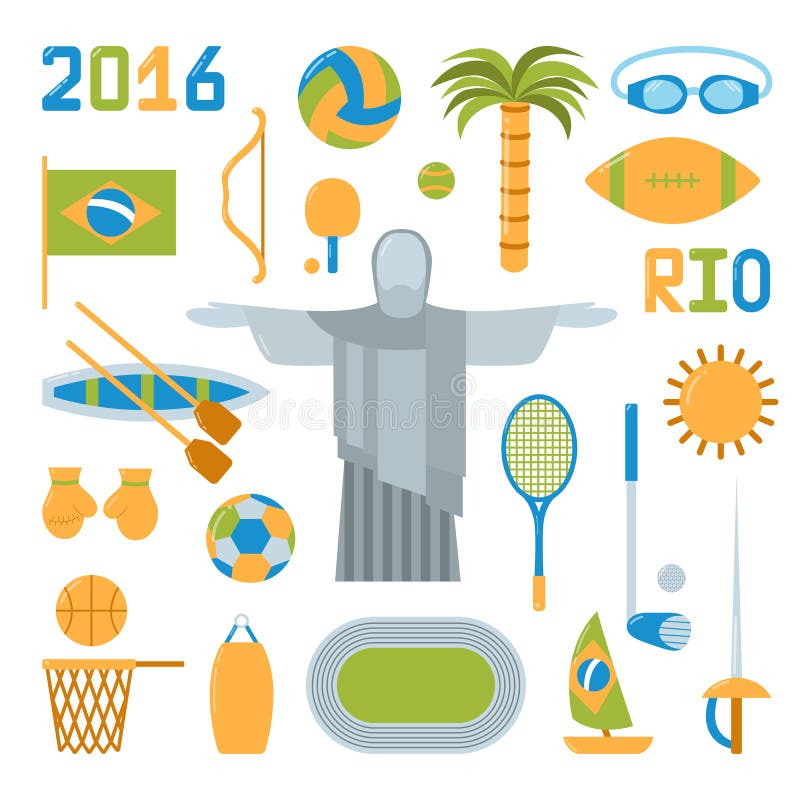 Van de zomer olympische spelen van Rio de pictogrammen vectorillustratie vector illustratie Van de zomer olympische spelen van Rio de pictogrammen vectorillustratie vector illustratie
