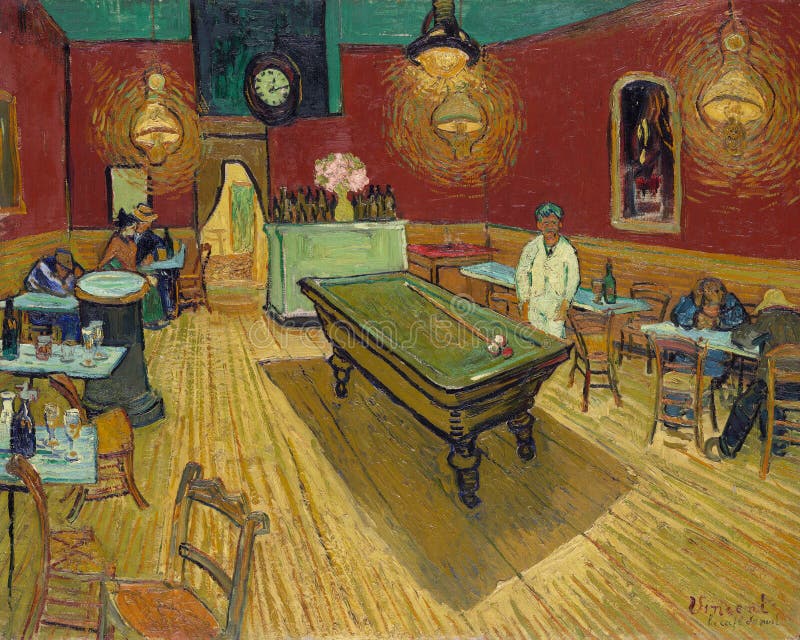 The Night Cafe by Van Gogh, 1888. Yale University Art Gallery in New Haven, Connecticut, USA