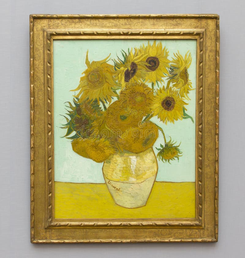 Sunflowers painted by Vincent van Gogh in Neue Pinakothek, Munich, Germany. Sunflowers painted by Vincent van Gogh in Neue Pinakothek, Munich, Germany.