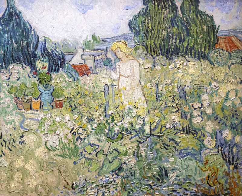 Oil painting on display in the D`Orsay Art Museum in Paris, France. The artwork is titled Miss Gachet in Her Garden in Auvers Sur Oise by Vincent Van Gogh. Europe is a popular travel destination. Oil painting on display in the D`Orsay Art Museum in Paris, France. The artwork is titled Miss Gachet in Her Garden in Auvers Sur Oise by Vincent Van Gogh. Europe is a popular travel destination.