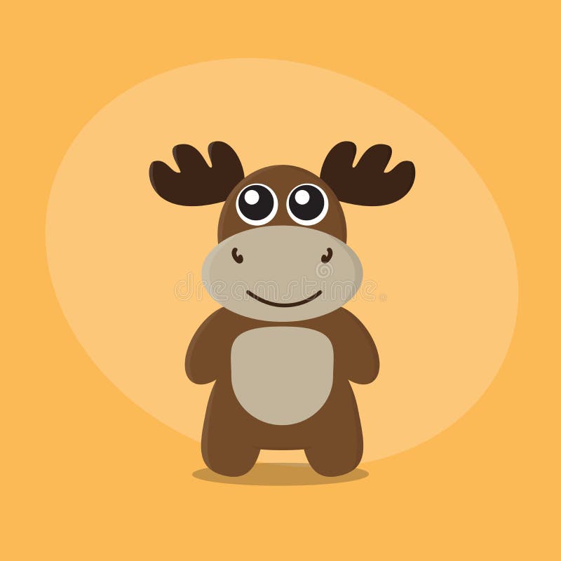Van het beeldverhaal vlak leuke dierlijke herten van Amerikaanse elandenelanden de dierentuinkaart voor jonge geitjeskarakter royalty-vrije illustratie Van het beeldverhaal vlak leuke dierlijke herten van Amerikaanse elandenelanden de dierentuinkaart voor jonge geitjeskarakter royalty-vrije illustratie