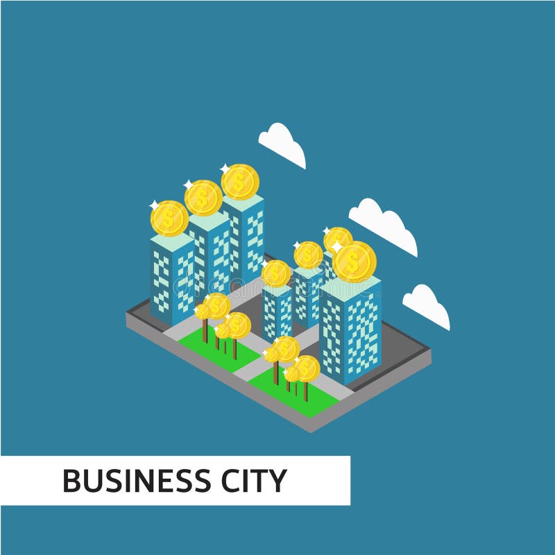 Van het commerciële het Ontwerpillustratie Stads Isometrische Vectormalplaatje royalty-vrije illustratie Van het commerciële het Ontwerpillustratie Stads Isometrische Vectormalplaatje royalty-vrije illustratie