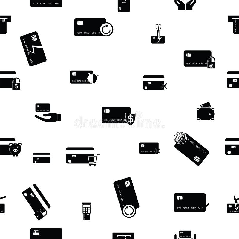 Van het creditcards naadloos patroon pictogram als achtergrond vector illustratie Van het creditcards naadloos patroon pictogram als achtergrond vector illustratie