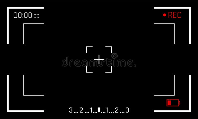 Van het de beeldzoekerscherm van het camerakader vector zwarte backgroud van videorecorder digitale vertoning stock illustratie Van het de beeldzoekerscherm van het camerakader vector zwarte backgroud van videorecorder digitale vertoning stock illustratie