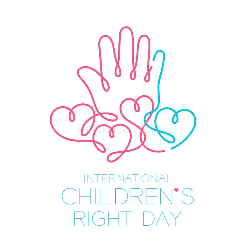 Van het de Dagembleem van internationale Kinderen dat ontwerpen de Juiste van het het pictogramoverzicht het de de slagreeks, han royalty-vrije illustratie Van het de Dagembleem van internationale Kinderen dat ontwerpen de Juiste van het het pictogramoverzicht het de de slagreeks, han royalty-vrije illustratie