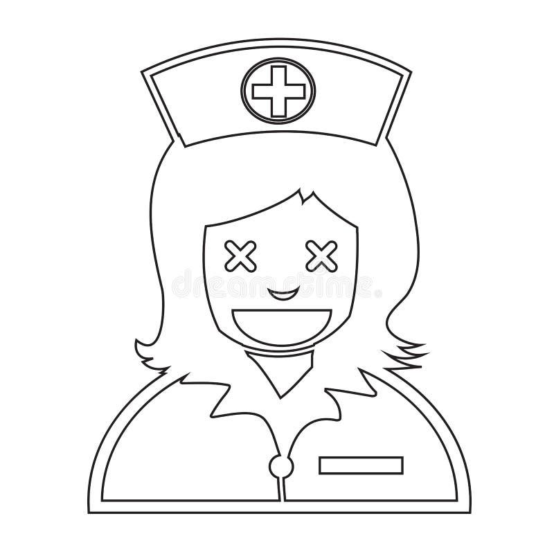 Van het de emotiepictogram van verpleegstersFace het ontwerp van het de Illustratieteken royalty-vrije illustratie Van het de emotiepictogram van verpleegstersFace het ontwerp van het de Illustratieteken royalty-vrije illustratie