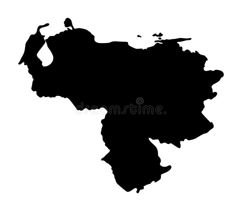 Van het de kaartsilhouet van Venezuela vectorillustartion stock illustratie Van het de kaartsilhouet van Venezuela vectorillustartion stock illustratie