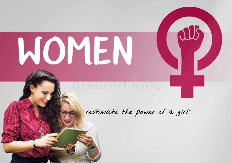 Van het de Machtsfeminisme van het vrouwenmeisje de Gelijke kansconcept stock fotografie Van het de Machtsfeminisme van het vrouwenmeisje de Gelijke kansconcept stock fotografie