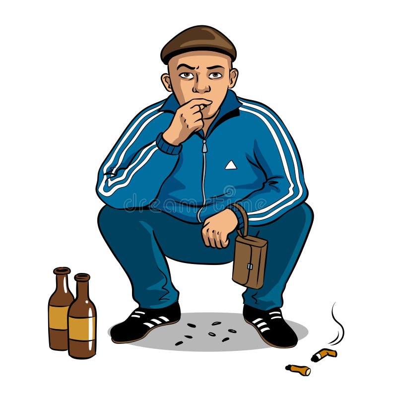 Van het de mensenpop-art van de Gopnikhooligan de vectorillustratie vector illustratie