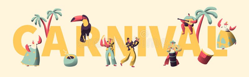 Van het de Partijkarakter van Carnaval Exotische van de de Typografieaffiche het Malplaatjeman Vrouwendans bij het Braziliaanse O stock illustratie Van het de Partijkarakter van Carnaval Exotische van de de Typografieaffiche het Malplaatjeman Vrouwendans bij het Braziliaanse O stock illustratie
