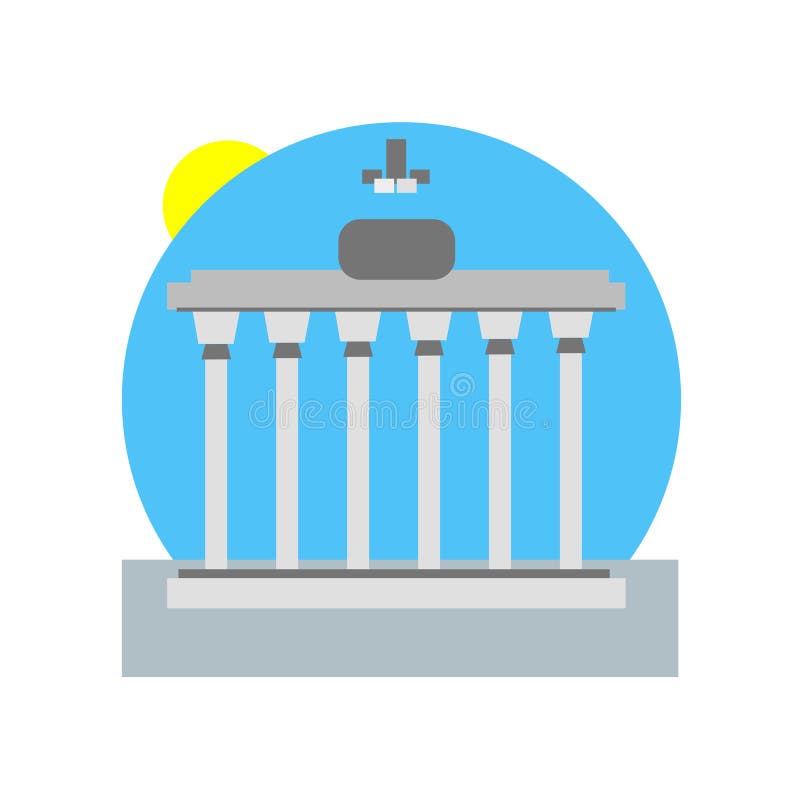 Van het de poortpictogram van Brandenburg het het vectordieteken en symbool op witte B wordt geïsoleerd vector illustratie Van het de poortpictogram van Brandenburg het het vectordieteken en symbool op witte B wordt geïsoleerd vector illustratie