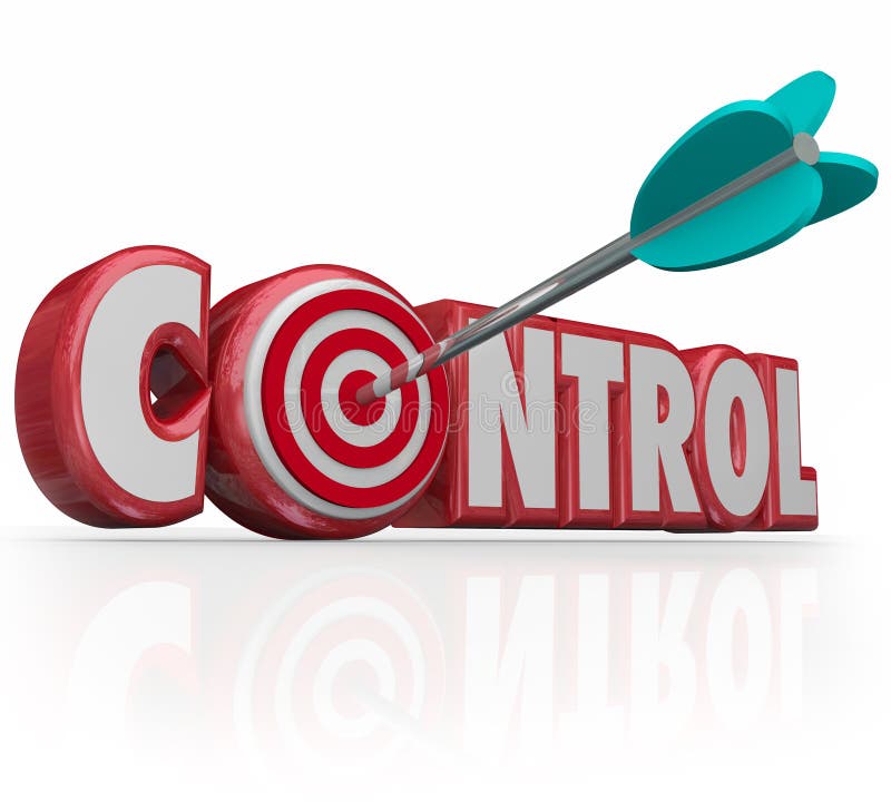 Control word with bulls-eye in letter O targeting a position of power, influence, leadership and respect. Control word with bulls-eye in letter O targeting a position of power, influence, leadership and respect