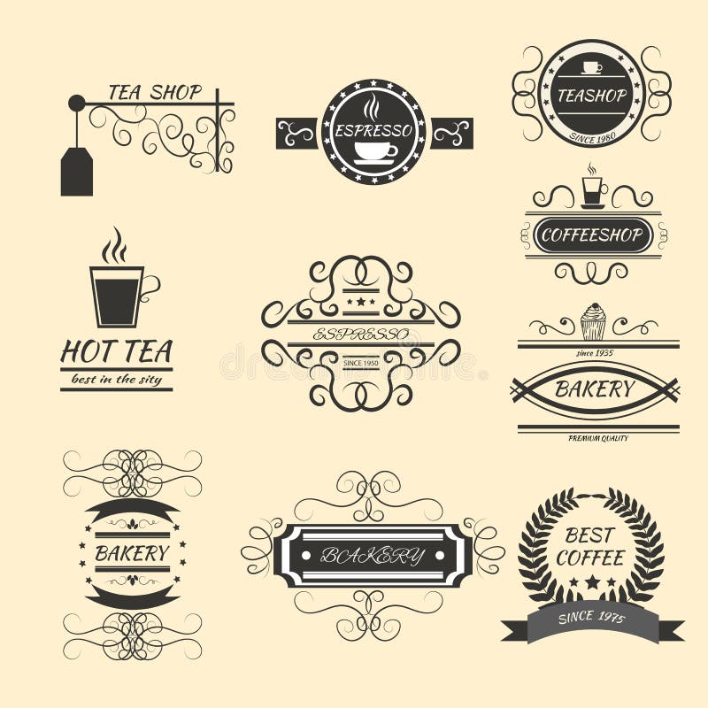Van het het Embleemontwerp van koffie Retro Uitstekende Etiketten typografie Oude st vector illustratie Van het het Embleemontwerp van koffie Retro Uitstekende Etiketten typografie Oude st vector illustratie